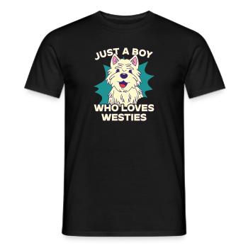 West Highland White Terrier Westie - Männer T-Shirt - Schwarz - Vorne - AI Model Male 178 light (178cm)