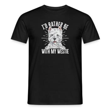 West Highland White Terrier Westie - T-shirt homme - noir - Devant - AI Model Male 178 light (178cm)