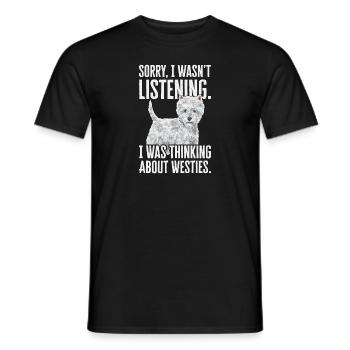 West Highland White Terrier Westie - T-shirt homme - noir - Devant - AI Model Male 178 light (178cm)
