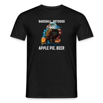 Baseball Hotdogs Apple Pie Beer Drinker Patriotic - Männer T-Shirt - Schwarz - Vorne - AI Model Male 178 light (178cm)