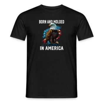 Born and Molded in America American Bald Eagle - Men's T-Shirt - black - Front - AI Model Male 178 light (178cm)