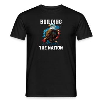 Building the Nation American Bald Eagle America - Männer T-Shirt - Schwarz - Vorne - AI Model Male 178 light (178cm)
