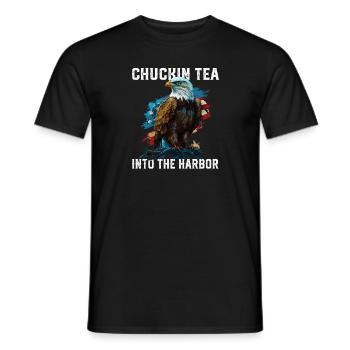 Chuckin Tea Into The Harbor Tea Drinker Fourth of - Männer T-Shirt - Schwarz - Vorne - AI Model Male 178 light (178cm)