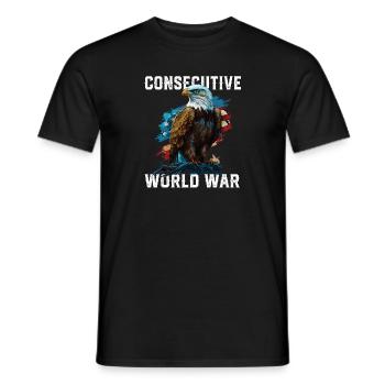 Vétéran américain consécutif de la Seconde Guerre mondiale États-Unis Quatrième - T-shirt homme - noir - Devant - AI Model Male 178 light (178cm)