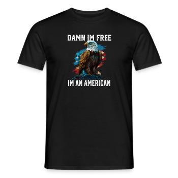 Damn I'm Free I'm An American Bald Eagle 4th Of - Männer T-Shirt - Schwarz - Vorne - AI Model Male 178 light (178cm)