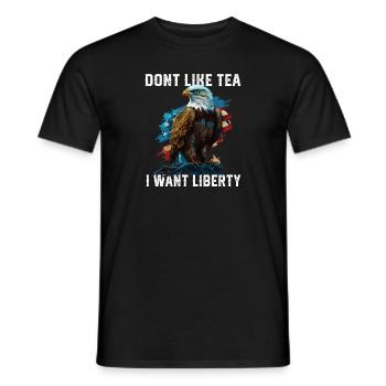 Je n’aime pas le thé Je veux la liberté Quatrième Juillet - T-shirt homme - noir - Devant - AI Model Male 178 light (178cm)