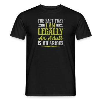 Le fait que je sois légalement un adulte est hilarant - T-shirt homme - noir - Devant - AI Model Male 178 light (178cm)