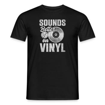 Sounds Better On Vinyl Record - Men's T-Shirt - black - Front - AI Model Male 178 light (178cm)
