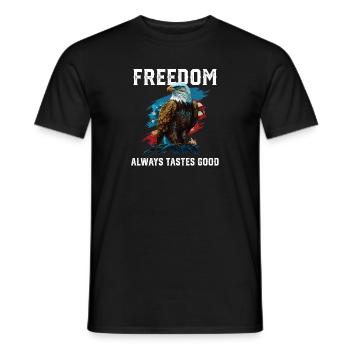Freedom Always Tastes Good Patriotic Patriotism - Men's T-Shirt - black - Front - AI Model Male 178 light (178cm)