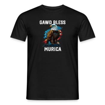 Gawd Bless Murica American Bald Eagle Funny - Männer T-Shirt - Schwarz - Vorne - AI Model Male 178 light (178cm)