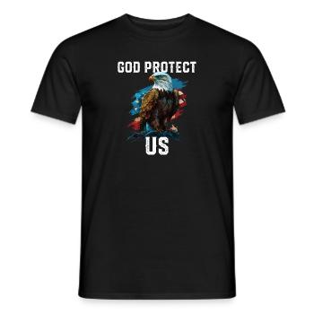 God Protect US American Bald Eagle Christian 4th - Männer T-Shirt - Schwarz - Vorne - AI Model Male 178 light (178cm)