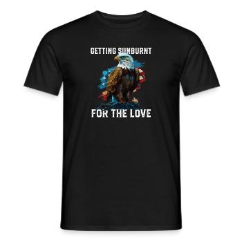 Obtenir un coup de soleil pour l’amour Patriotisme - T-shirt homme - noir - Devant - AI Model Male 178 light (178cm)