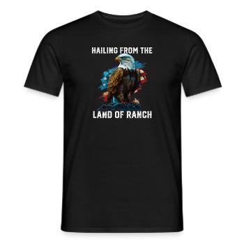 Hailing From The Land Of Ranch American Bald - Men's T-Shirt - black - Front - AI Model Male 178 light (178cm)