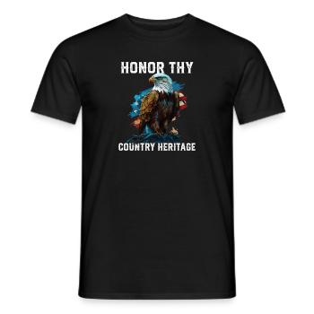 Honor Thy Country Heritage American Bald Eagle - Men's T-Shirt - black - Front - AI Model Male 178 light (178cm)