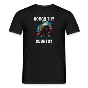 Honor Thy Country American Bald Eagle America USA - Men's T-Shirt - black - Front - AI Model Male 178 light (178cm)