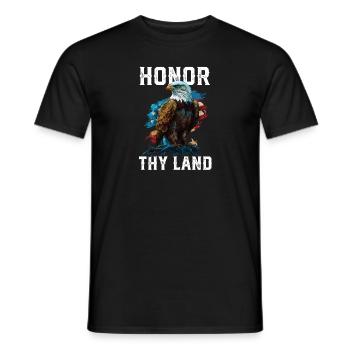 Honor Thy Land American Bald Eagle America USA - Men's T-Shirt - black - Front - AI Model Male 178 light (178cm)