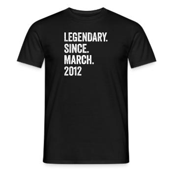 11 Years Legendary Since March 2012 11th Birthday - Men's T-Shirt - black - Front - AI Model Male 178 light (178cm)