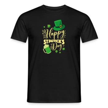 Bonne Saint-Patrick Boire - T-shirt homme - noir - Devant - AI Model Male 178 light (178cm)