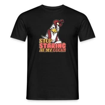 Arrête de regarder mon éleveur de poulet de poulet de coq - T-shirt homme - noir - Devant - AI Model Male 178 light (178cm)