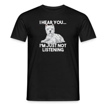 West Highland White Terrier Westie - Männer T-Shirt - Schwarz - Vorne - AI Model Male 178 light (178cm)