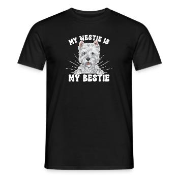 West Highland White Terrier Westie - Männer T-Shirt - Schwarz - Vorne - AI Model Male 178 light (178cm)