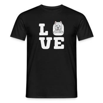 West Highland White Terrier Westie - Männer T-Shirt - Schwarz - Vorne - AI Model Male 178 light (178cm)