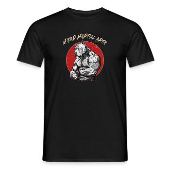 Käfig Kämpfer Hund - MMA Pitbull - Männer T-Shirt - Schwarz - Vorne - AI Model Male 178 light (178cm)