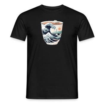 Kanagawa Wave - Reiten Sie auf den Gezeiten der - Männer T-Shirt - Schwarz - Vorne - AI Model Male 178 light (178cm)
