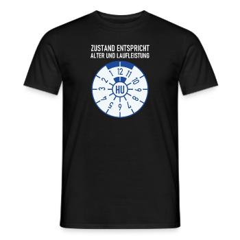 HU - Zustand entspricht Alter und Laufleistung - Männer T-Shirt - Schwarz - Vorne - AI Model Male 178 light (178cm)