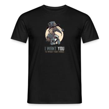 Ich möchte, dass du dir die Hände wäschst - Männer T-Shirt - Schwarz - Vorne - AI Model Male 178 light (178cm)