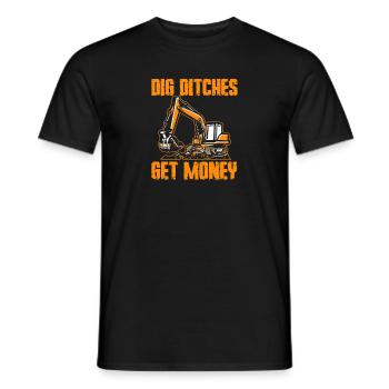 Opérateur de machines de construction Conducteur de pelle Conducteur de pelle Ouvriers de la construction - T-shirt homme - noir - Devant - AI Model Male 178 light (178cm)