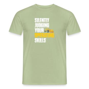 Construction machinery operator Excavator driver Excavator driver Construction workers - Men's T-Shirt - sage - Front - AI Model Male 178 light (178cm)