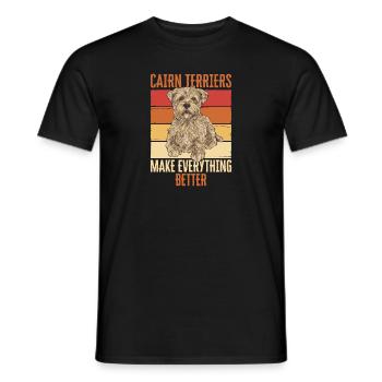 Cairn Terrier Chien - T-shirt homme - noir - Devant - AI Model Male 178 light (178cm)