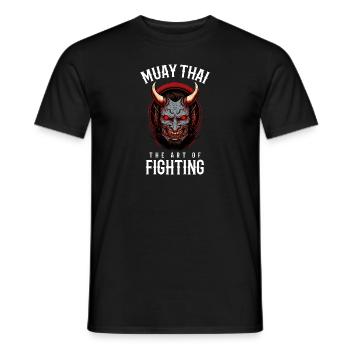 Thai-Boxen Oni Dämonische Kampfkunst Muay Thai Oni - Männer T-Shirt - Schwarz - Vorne - AI Model Male 178 light (178cm)