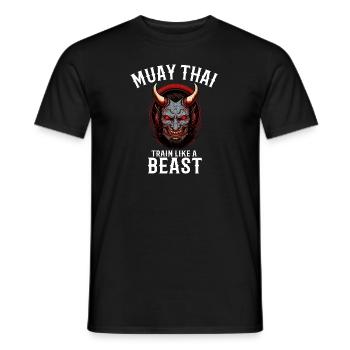 Muay Thai Oni Dämon - MMA Combat Sports - Männer T-Shirt - Schwarz - Vorne - AI Model Male 178 light (178cm)