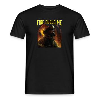 Fire Fuels Me Fire Rescue Firefighting Firefighter - Men's T-Shirt - black - Front - AI Model Male 178 light (178cm)