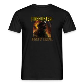 Firefighter: Driven by Courage Firefighting - Men's T-Shirt - black - Front - AI Model Male 178 light (178cm)