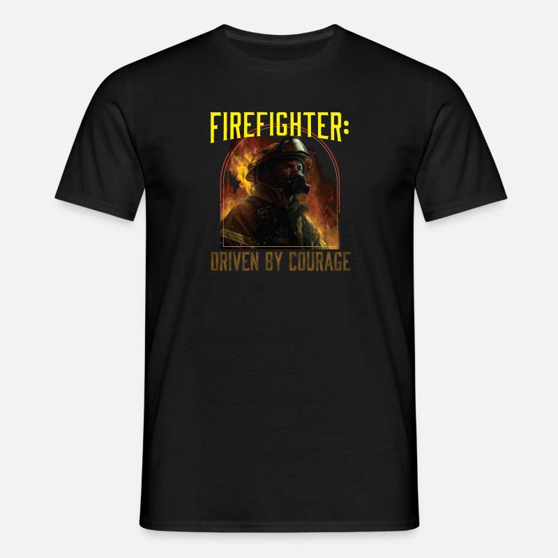Firefighter: Driven by Courage Firefighting - Männer T-Shirt - Schwarz