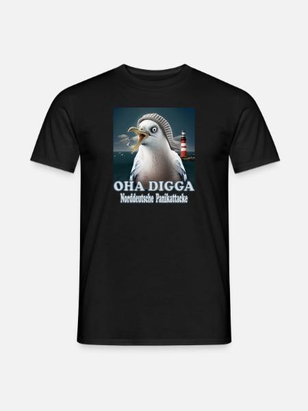 OHA Norddeutsche Panikattacke Friesisch Nordsee - Männer T-Shirt - Schwarz