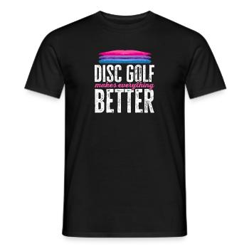 Discgolf Disc Golf Frisbee - Männer T-Shirt - Schwarz - Vorne - AI Model Male 178 light (178cm)