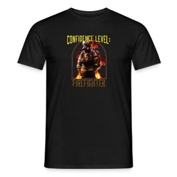 Confidence Level: Firefighter Best Fireman Ever - Männer T-Shirt - Schwarz - Vorne - AI Model Male 178 light (178cm)