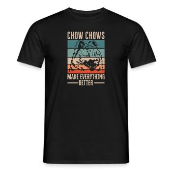 Chow Chow Hund - Männer T-Shirt - Schwarz - Vorne - AI Model Male 178 light (178cm)