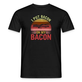Je mets du bacon sur mon bacon - T-shirt homme - noir - Devant - AI Model Male 178 light (178cm)