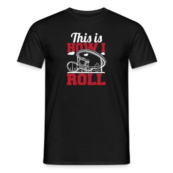 Voici comment je roule Theme Park Vacation Roller Coas - T-shirt homme - noir - Devant - AI Model Male 178 light (178cm)
