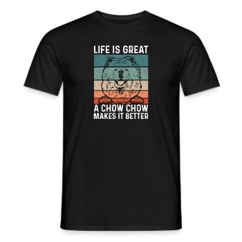 Chow Chow Chien - T-shirt homme - noir - Devant - AI Model Male 178 light (178cm)