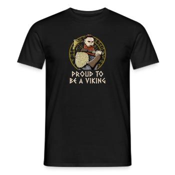 Proud To Be A Odin Norwegian Patriotic Norway - Men's T-Shirt - black - Front - AI Model Male 178 light (178cm)