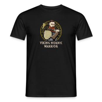 Mythology Nordic Warrior Norwegian Funny Norway - Men's T-Shirt - black - Front - AI Model Male 178 light (178cm)