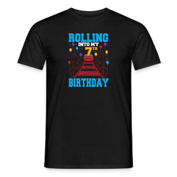 Un garçon de vacances de parc à thème roulant dans ma 7ème naissance - T-shirt homme - noir - Devant - AI Model Male 178 light (178cm)