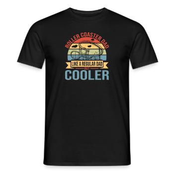 Roller Coaster Dad Father Amusement Park Theme Par - Men's T-Shirt - black - Front - AI Model Male 178 light (178cm)