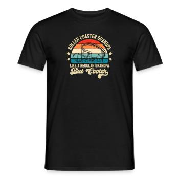 Theme Park Grandfather Amusement Park Roller Coast - Men's T-Shirt - black - Front - AI Model Male 178 light (178cm)